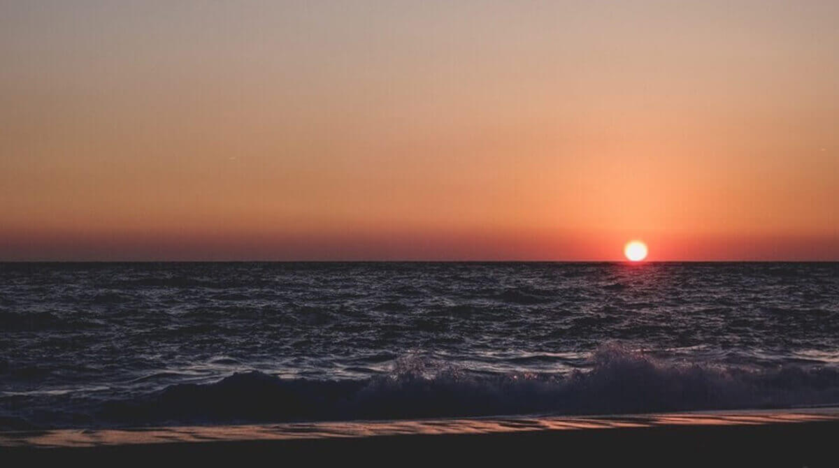 Watching the Sun go down from the Kollam Beach